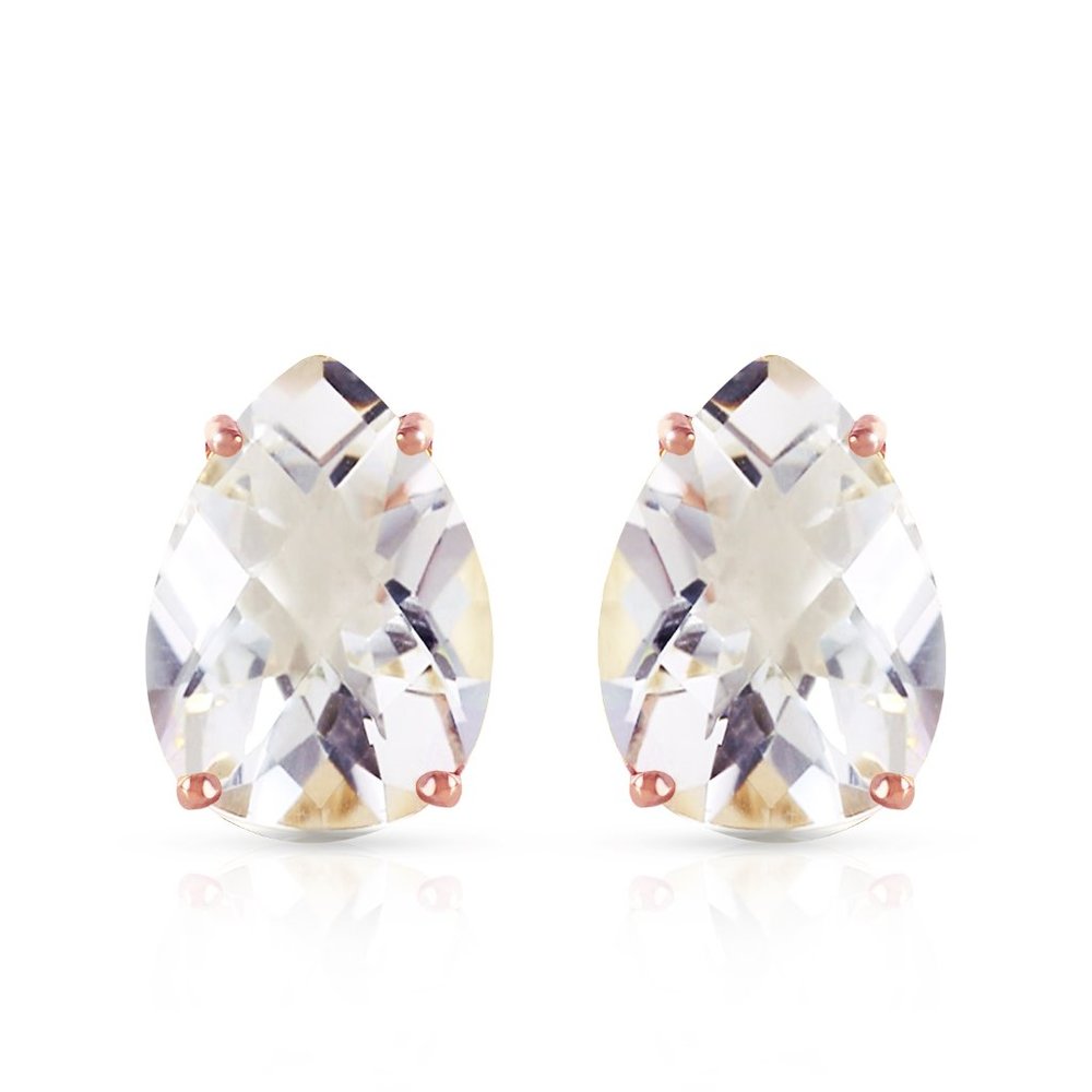 14K.GOL FRENCH CLIPS EARRING WITH WHITE TOPAZ - Picture 3 of 6